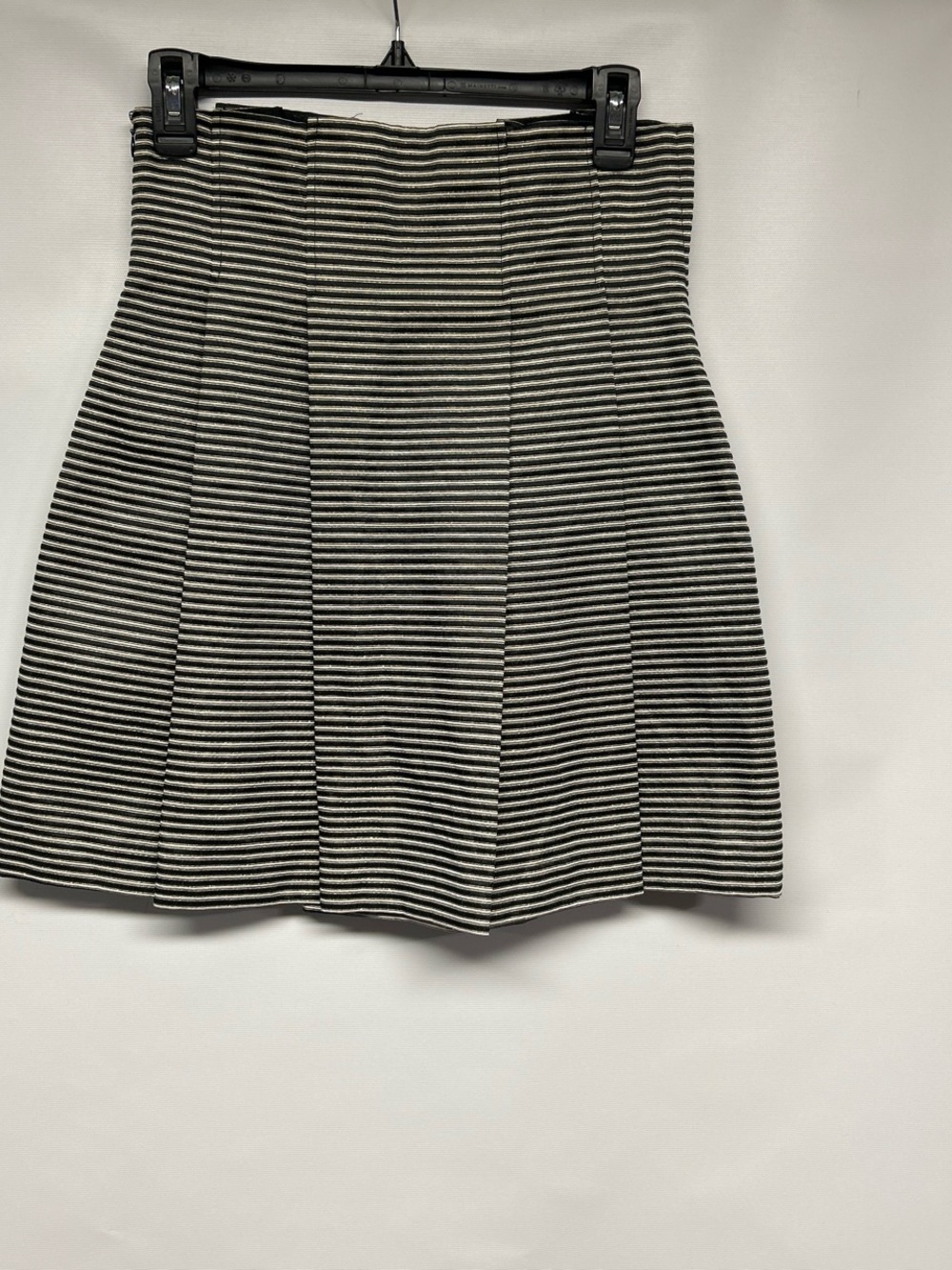 Emporio Armani Black and White Striped Mini Skirt